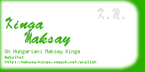 kinga maksay business card